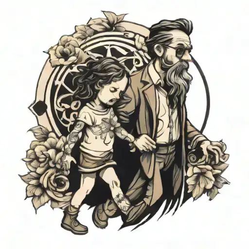 Father And Daughter Walking