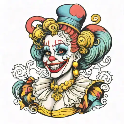 Cute Colourfull Female Clown