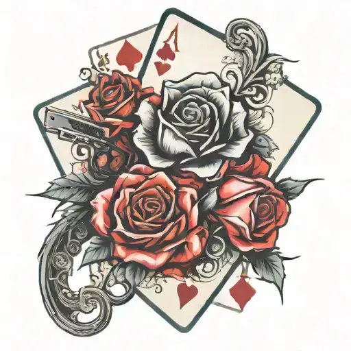 Blood Rose Poker Card Dice Pistol