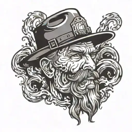 No People Just A Coal Miner Hat Surrounded By The Ocean Waves