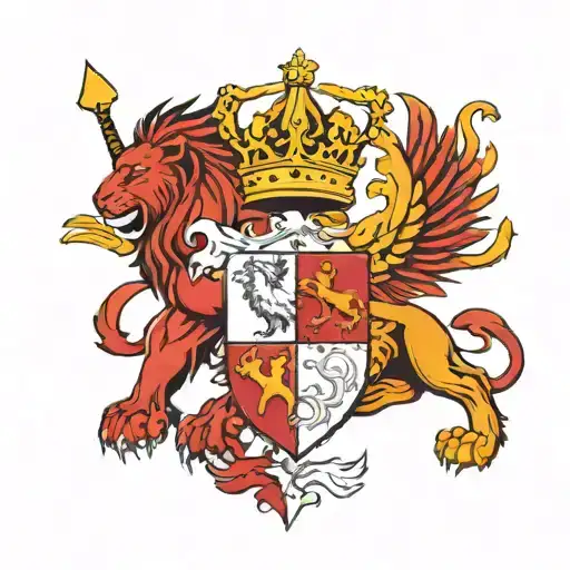 Family Bejarano Crest Heraldry Crown And Lion And Knight