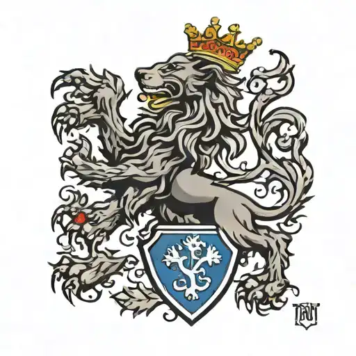 Scottish Rampant Lion Flying A Canadian Flag