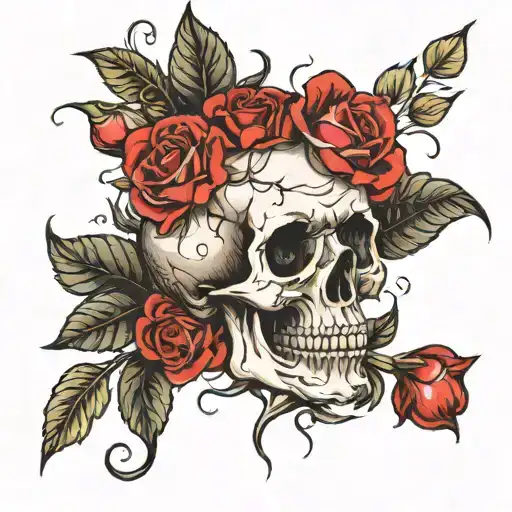 Skull And Roses Growing