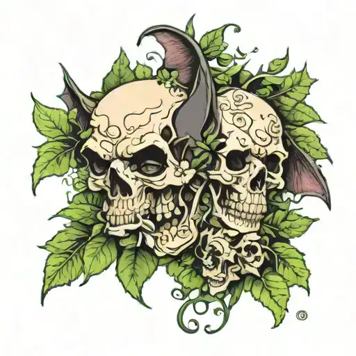 Bat And Skull Greenery