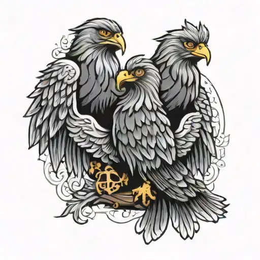 Russian 3 Headed Eagle Perched