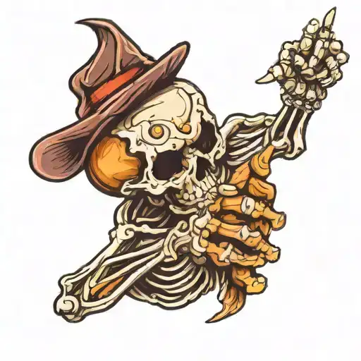 Skeleton Pointing Finger