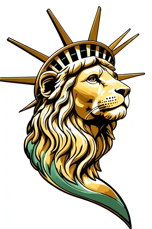 Head Of The Lion On Statue Of Liberty