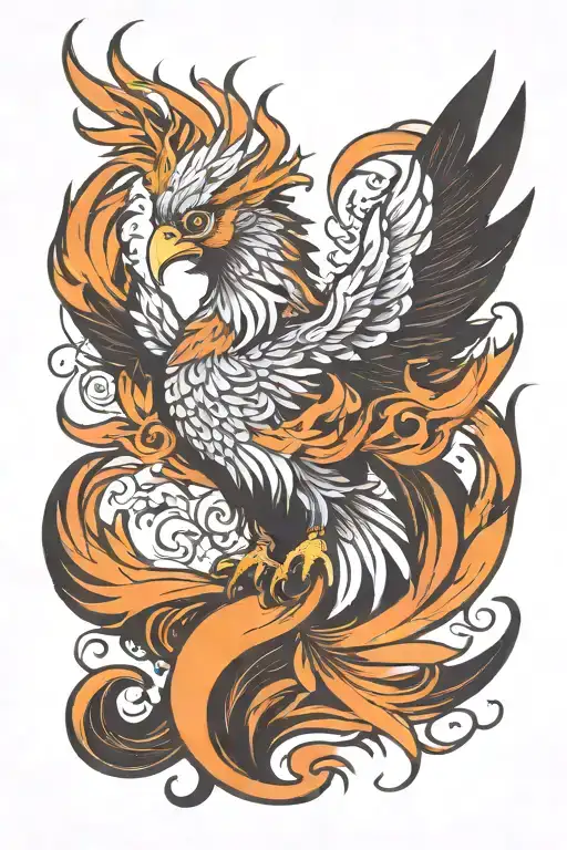 Phoenix Bird With Flaming Plumage