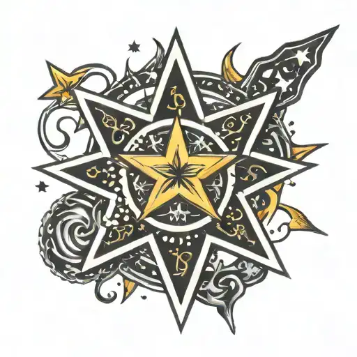 Black Star With The Word Bored In The Middle Of The Star