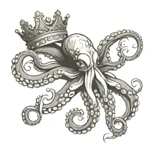 Octopus Wrapped Around A Crown