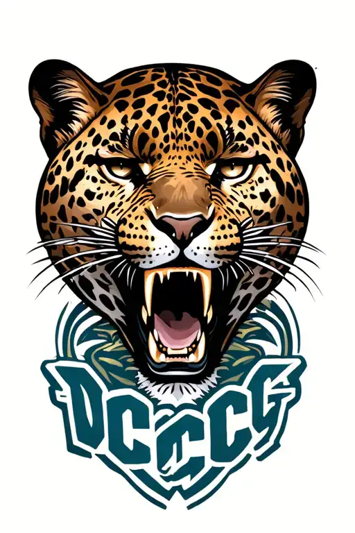 Leopard Roaring Face With Dccc Letter On It
