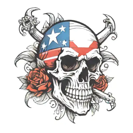 Texas Flag And Skull
