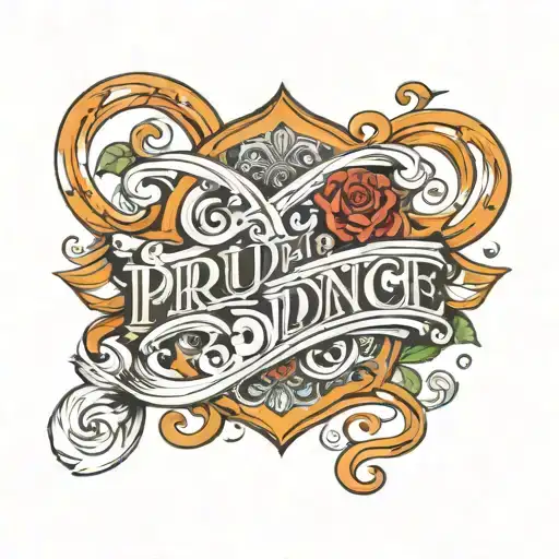 The Word Prudence In A Wavy Font