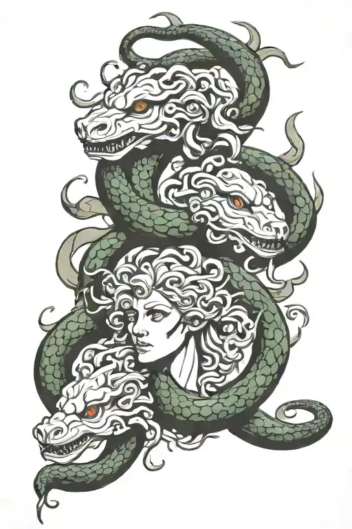 3 Faced Medusa Snake Hair