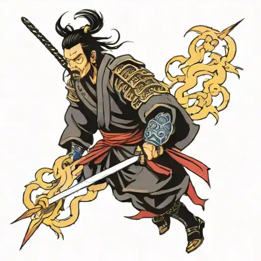 Samurai Embed In A Lightning