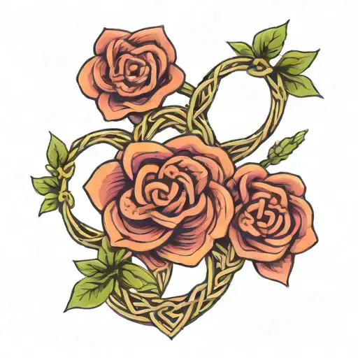 Celtic Love Knot Made From Lavender Flower Growing