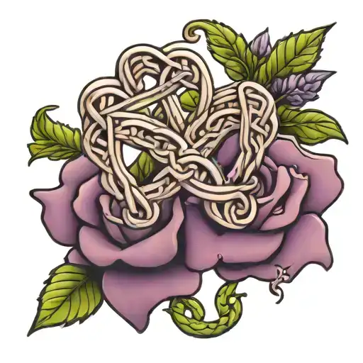 Lavender Growing Into Celtic Love Knot