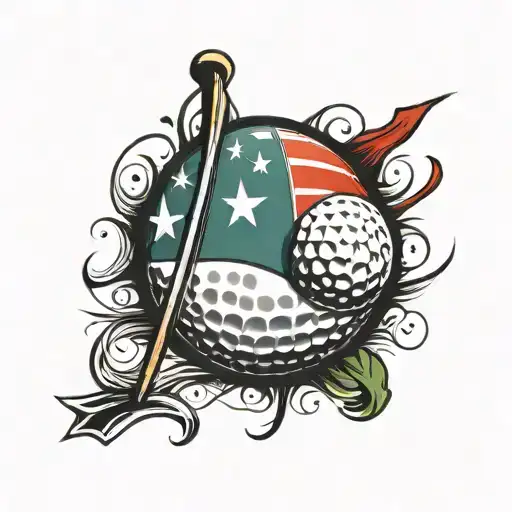 Golf Ball With Flag
