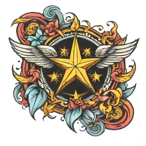 Star With Wings Spread Wide