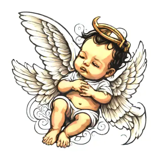 Baby Angel With Wings And Beneath It It Says Me Vs Me