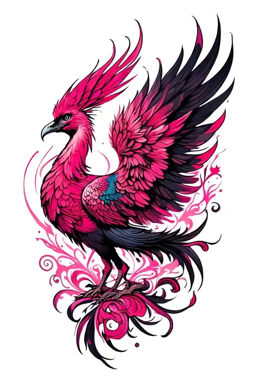Pink Phoenix Abtract