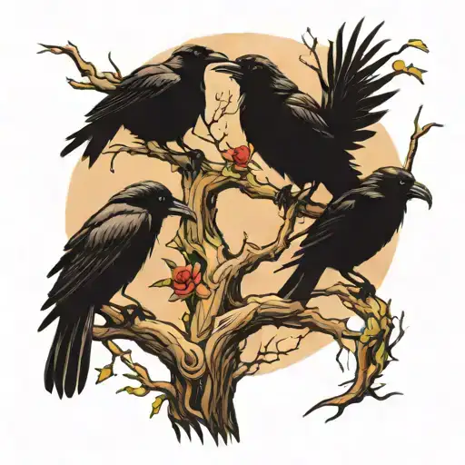 Crows In A Tree Intertwined