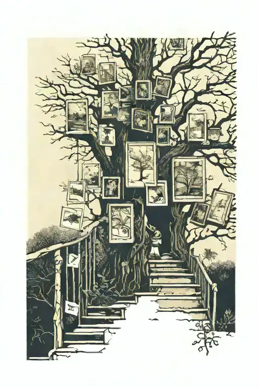 Tree Polaroids Stairs Space Child Growing Up