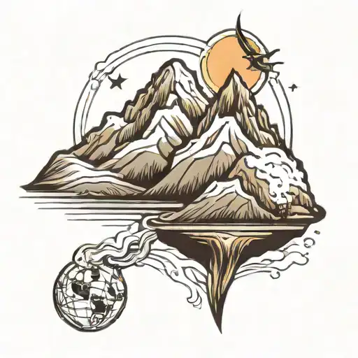 Earthglobe And Mountain Peak