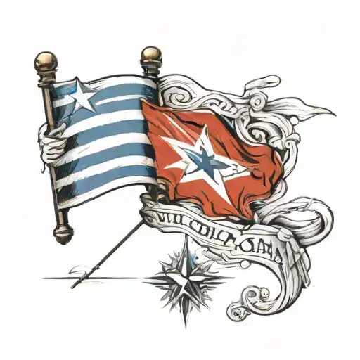 1955 With The Cuban Flag Intertwined