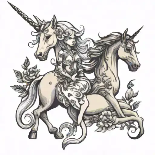 Unicorn And Fairy And Cat