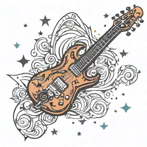 Metal Guitar With Space And October