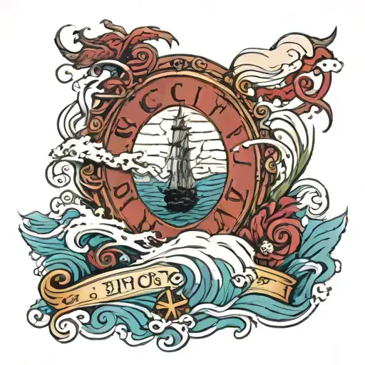 Sic Parvis Magna Writing With Waves Crashing In The Background