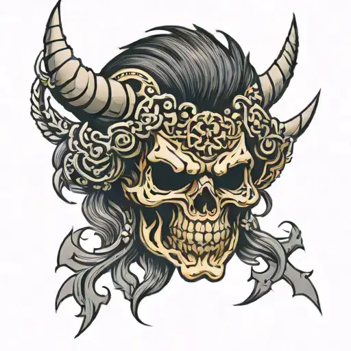 Skull And Mask Oni Mask