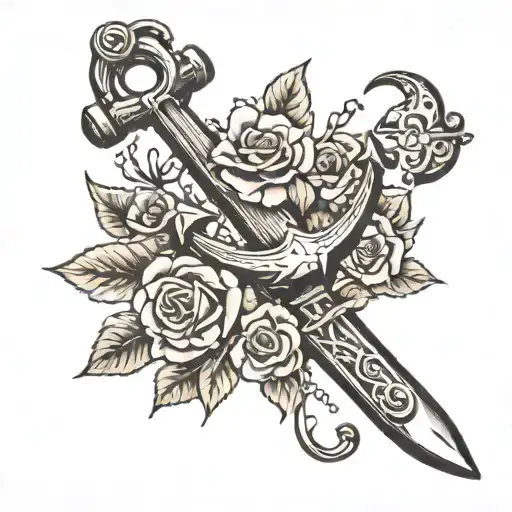 Anchor Made From Blossom And Rose