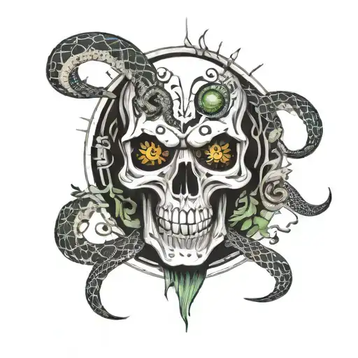 Skull Snake Eye Inside Surrounded