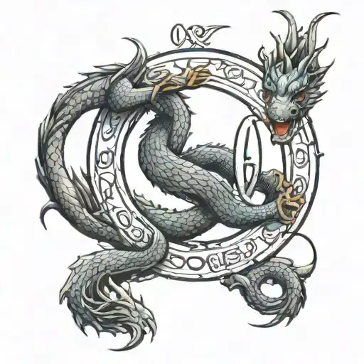 Ouroboros Dragon Integrating The Numbers 0808 Into The Design