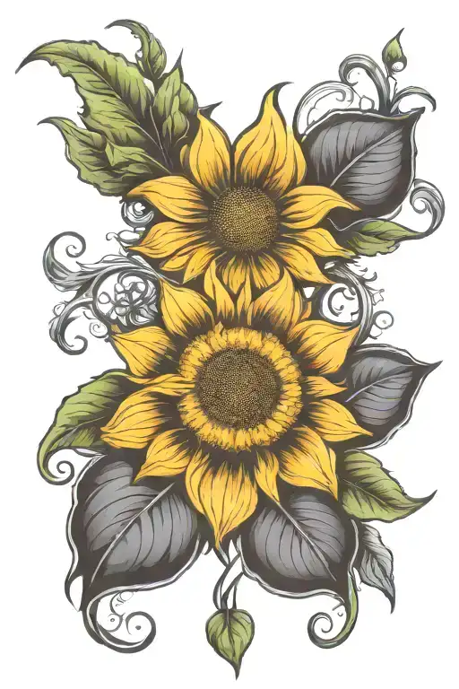 Sun Flower With A Name In The Shape