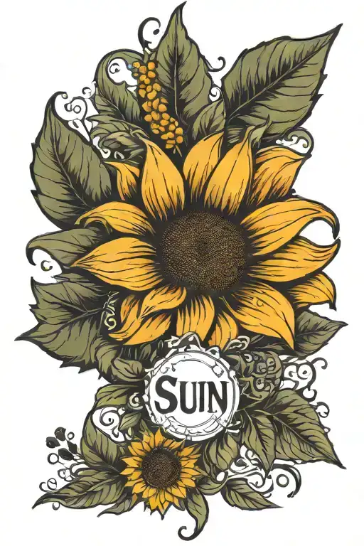 Sun Flower With A Name In The Shape
