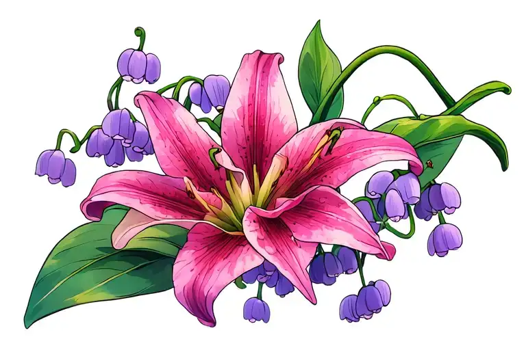 Pink And Purple Lily Of The Valley