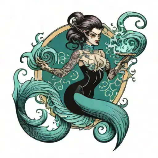 Evil Siren Full Body Teal Like Smoke