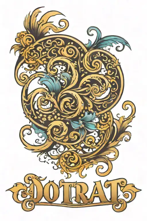 The Word Dotrat With Swirls Around It