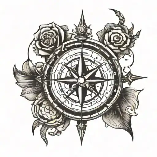 Compass With The Initials Of My Family Of 4