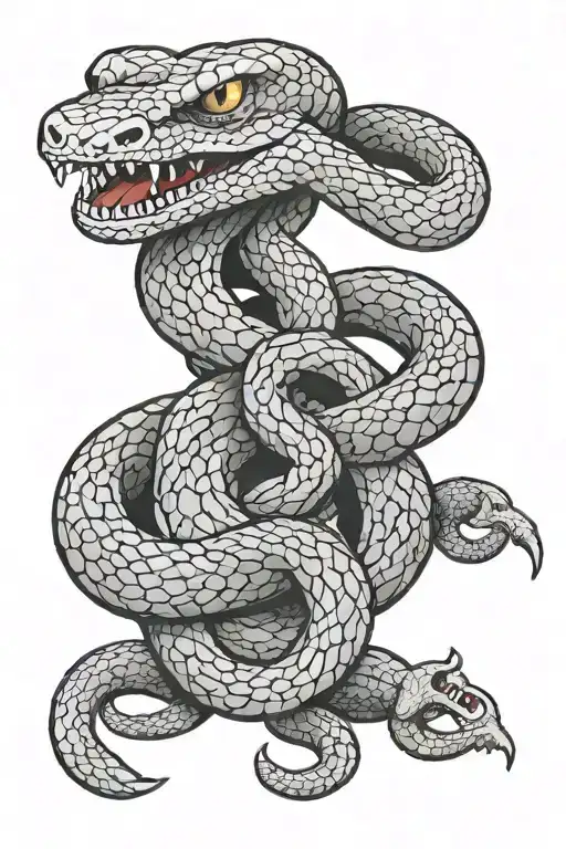 Snake Coiled Realistic Evil