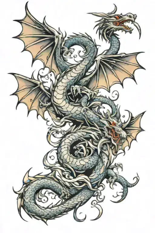 Dragon And Angels For Hand