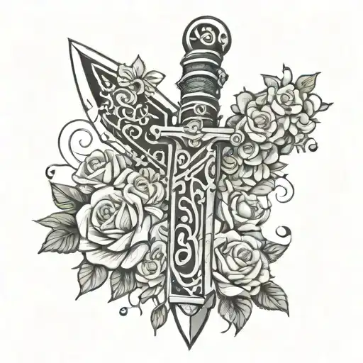 Buster Sword With Flowers Intertwined