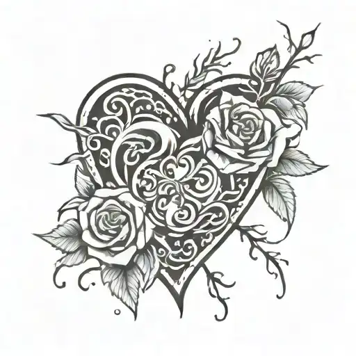 Heart Broken By Love And Roses