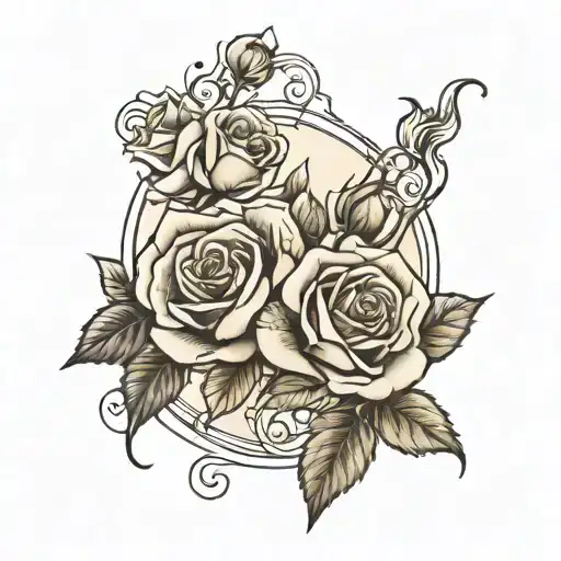 Gemini Zodiac Sign With Rose Blooming