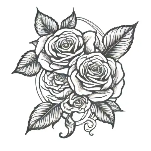 Rose And Gemini Symbol