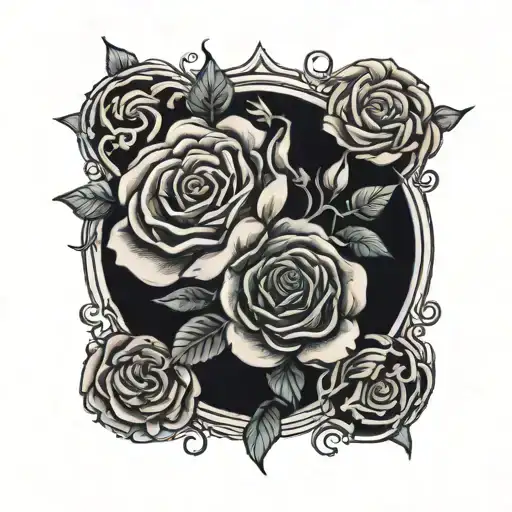 Gemini Zodiac Symbol With A Rose