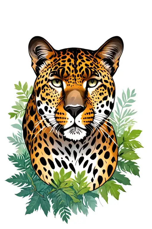 Sleeve With Forest Trees And Leopard